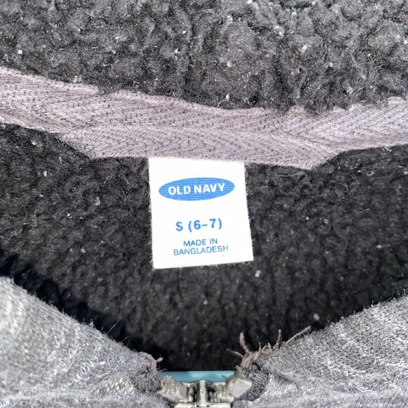 Old Navy Kids Hooded Front Pocket Full Zip Fleece Lined Sweatshirt Gray Small 6 - Picture 4 of 8
